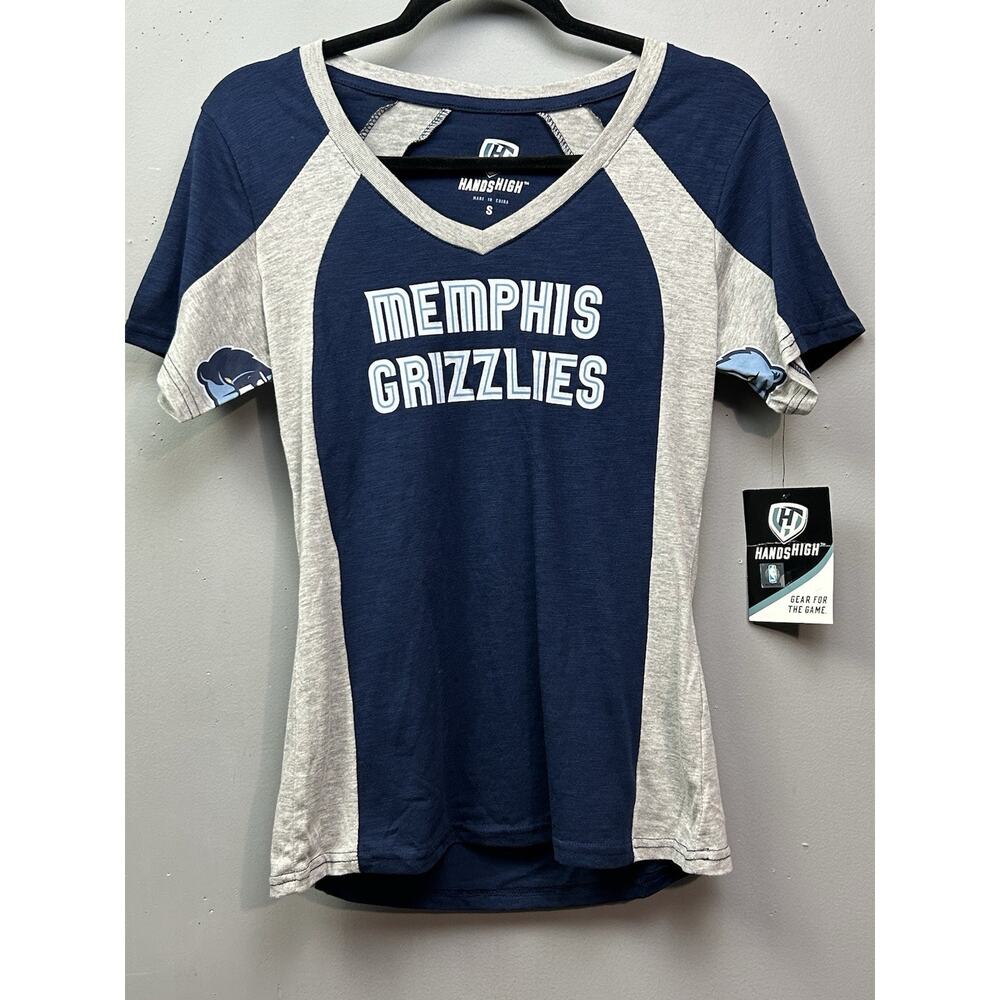 Memphis Grizzlies NBA Hands High Womens Small Short Sleeve T-Shirt‎ Blue NEW